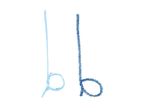 Hiuslanka 6mm 30cm 20kpl pakkauksessa, siniset