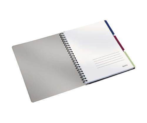 Kansio spiraalisidontana A4 neliön muotoinen LEITZ Executive 80 sivua kumikiinnikkeellä
