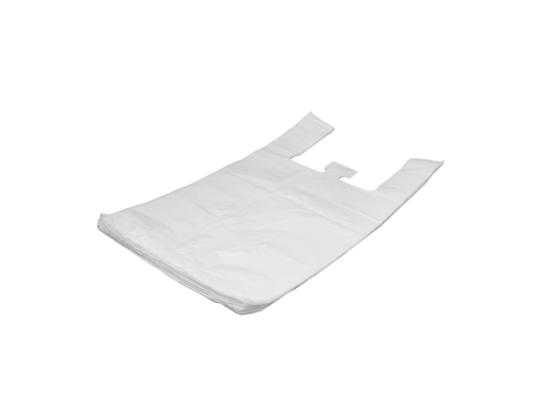 Muovipussi paidan kahvoilla 30+20x60cm valkoinen 100 kpl