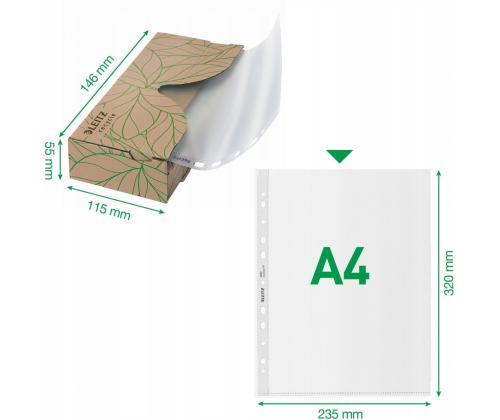 Muovitasku A4 yleisreijityksellä 70micr Leitz 40 kpl/pkt