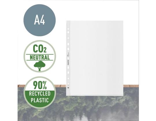 Muovitasku A4 ylhäälta auki, 100micr, 25kpl paketissa LEITZ Recycle