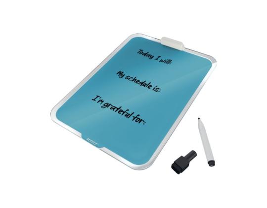 Lasitaulu-magneettitaulu LEITZ Cosy 220x300mm pöytään + tussi sininen