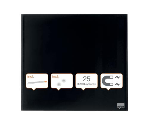 Lasilevy-magneettilevy NOBO Impression Pro Sq.Tiles 450x450mm, musta