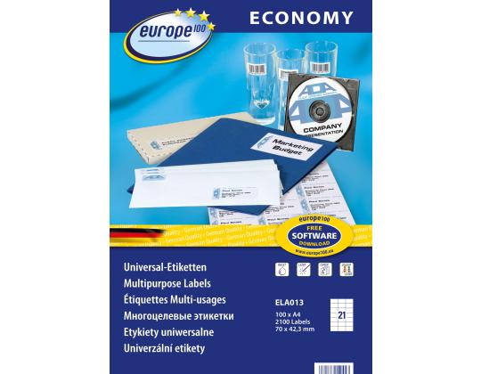 Tarratarra AVERY Economy 70x42,4mm 21 arkkia, 100 arkkia