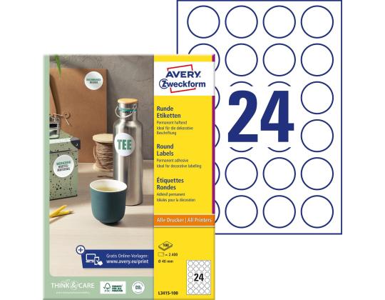 Tarratarra AVERY Zweckform Q40mm 100 arkkia (L3415-100)
