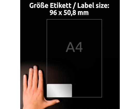 Kopio-lasertarra 96x50,8mm 20 arkkia/pkt. L6012 hopea