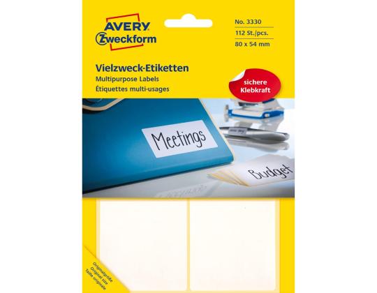 Tarratarra kirjoitusohjeisiin AVERY Zweckform 80x54mm 112 kpl (3330)