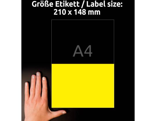 Tarratarra valmistettu polyesterikalvosta säänkestävästä AVERY Zweckform 210x148mm 20 arkkia keltainen (L6130-20)