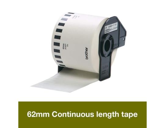 Teippi/merkintäteippi BROTHER DK22205 paperiteippi 62mm x 30,48m valkoinen lämpöpaperi