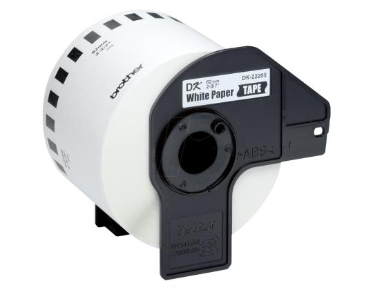 Teippi/merkintäteippi BROTHER DK22205 paperiteippi 62mm x 30,48m valkoinen lämpöpaperi