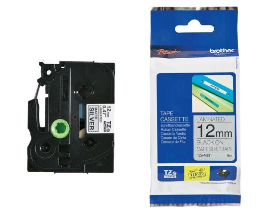 Kleepkirjalint/markeerimislint BROTHER TZe - M931 12mm hõbedane metallik must tekst