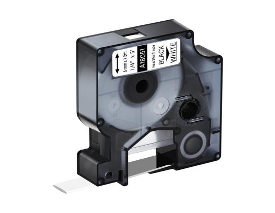 Teippi/merkintäteippi DYMO RHINO 18051 6mm kutisteputki musta/valkoinen analoginen