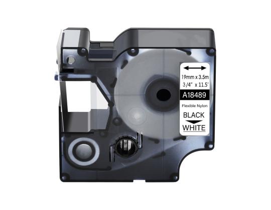 Teippi/merkintäteippi DYMO Rhino Nylon Flex 18489 19mm musta/valkoinen analogi