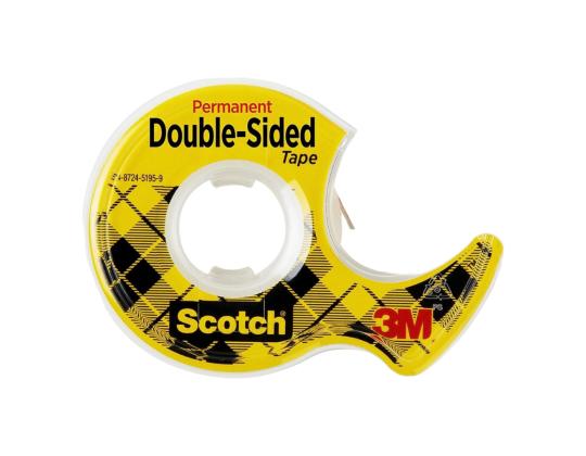 Teippi pohjalla SCOTCH D136 12mm x 6,3m kaksipuolinen läpinäkyvä