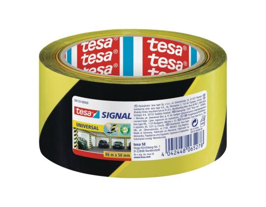 Teippi/vaarateippi TESA 50mm x 66m kelta-musta
