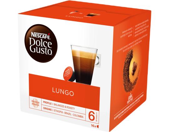 Kahvikapseli NESCAFE Dolce Gusto Lungo 16 kpl pakkauksessa