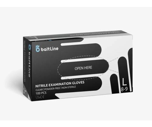 Kummikindad/nitriilkindad puudrita L must 100tk BaltLine