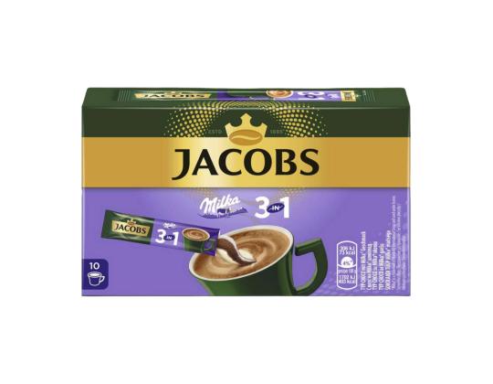 Pikakahvi JACOBS 3in1 Milka 10x18g (kahvi, maito, sokeri) laatikko