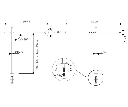 UNILUX Elite Lumino LED -pöytävalaisin, musta