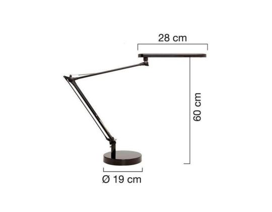 Pöytävalaisin UNILUX Mamboled, 6,5W, 3000K, 600lm /jalka+puristin, hopeanharmaa