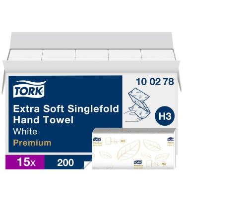 TORK Extra Soft Singlefold H3 2-kerroksinen arkki 22,6 x 23 cm 200 arkkia (100278)
