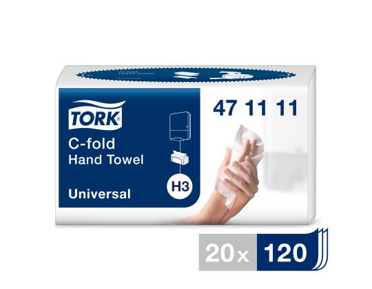 Lakanapyyhe 2-kerroksinen TORK H3 C-Fold Universal 24x27cm 120 arkkia (471111)