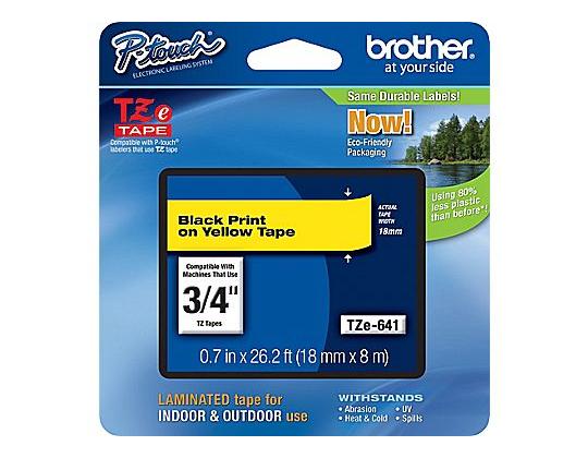 Kirjoitinteippi Brother TZE-641 18mm musta/keltainen