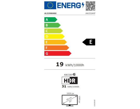 LCD-näyttö DELL AW2524HF 25" pelipaneeli IPS 1920x1080 16:9 500Hz Matte 1 ms Swivel Pivot...