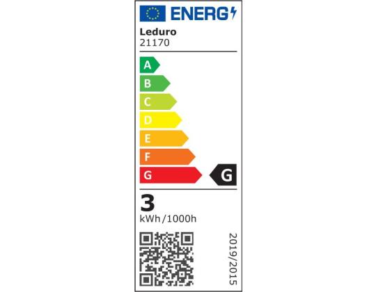 Lamppu LEDURO Virrankulutus 3 wattia Valovirta 250 lumenia 3000 K 220-240V Säteilykulma 90...