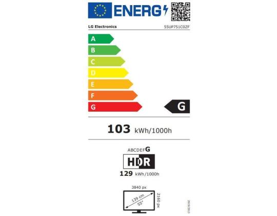 TV-sarja LG 55" 4K/Smart 3840x2160 Langaton LAN Bluetooth webOS Musta 55UP751C