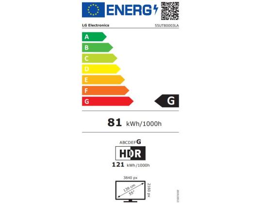 TV-sarja LG 55" 4K/Smart 3840x2160 webOS 55UT80003LA