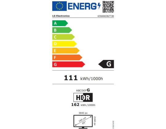 TV-sarja LG 65" 4K/Smart 3840x2160 langaton LAN Bluetooth webOS 65NANO82T3B