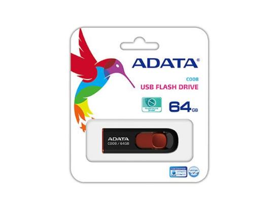 MUISTIASEMA FLASH USB2 64GB/MUSTA/PUNAINEN AC008-64G-RKD DATA