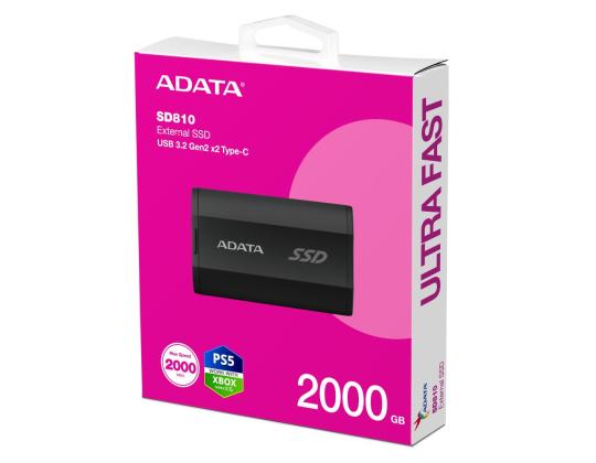 Ulkoinen SSD ADATA SD810 2TB USB-C Kirjoitusnopeus 2000 Mt/s Lukunopeus 2000 Mt/s SD810...