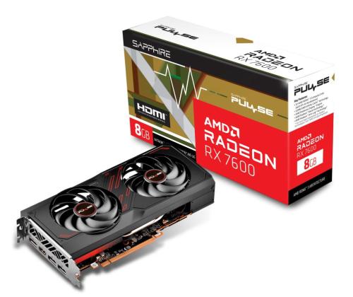 Näytönohjain SAPPHIRE AMD Radeon RX 7600 8 GB GDDR6 128 bit PCIE 4.0 8x Dual Slot tuuletin 1xHDMI...