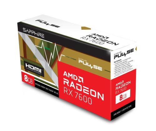 Näytönohjain SAPPHIRE AMD Radeon RX 7600 8 GB GDDR6 128 bit PCIE 4.0 8x Dual Slot tuuletin 1xHDMI...
