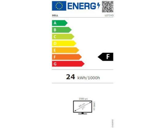 LCD-näyttö DELL U2724D 27" paneeli IPS 2560x1440 16:9 120Hz matta 8 ms kääntyvä nivelkorkeus...