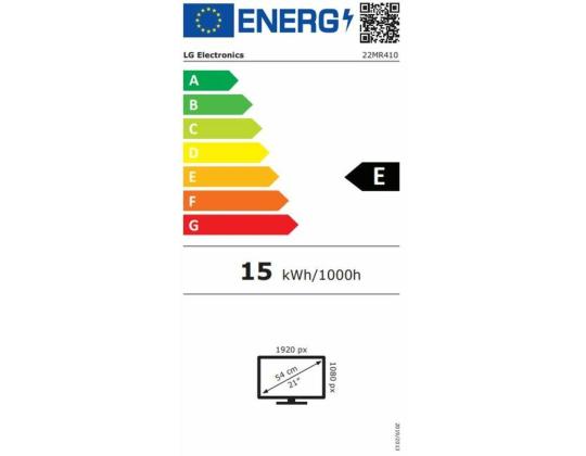 LCD-näyttö LG 22MR410-B 21,45" paneeli VA 1920x1080 16:9 100Hz 5 ms Kallistus Väri Musta 22MR410-B