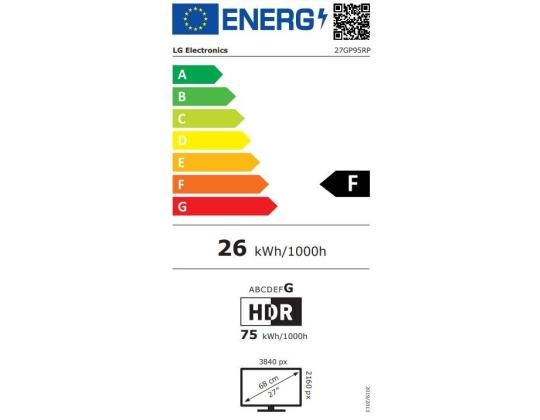 LCD-näyttö LG 27GP95RP-B 27" Gaming/4K Panel IPS 3840x2160 16:9 120Hz 1 ms Pivot Height...