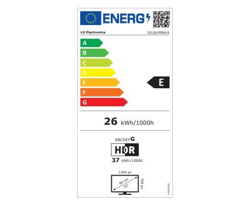 TV LG 32" HD 1366x768 Langaton LAN 802.11ac Bluetooth webOS Musta 32LQ630B6LA LG 32" HD 1366x768 Langaton LAN 802.11ac Bluetooth webOS Musta 32LQ630B6LA