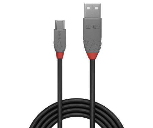 KAAPELI USB2 A - MICRO-B 2M/ANTHRA 36733 LINDY