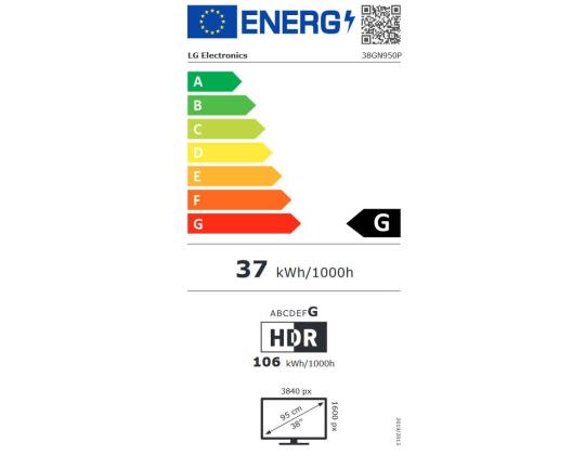 LCD-näyttö LG 38GN950P-B 37,5" Gaming/21:9 Panel IPS 3840x1600 21:9 1 ms Kääntökorkeus...