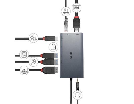 I/O-TELAKKAUS USB-C/MINI SINGLE 4K 43323 LINDY