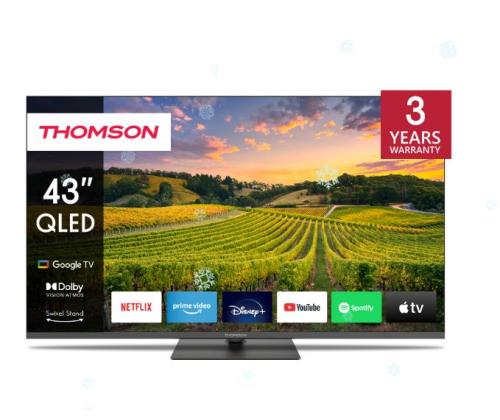 Televisio THOMSON 43" 4K/Smart QLED 3840x2160 Bluetooth Google TV 43QG5C14 