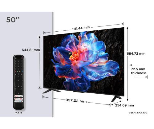 TV-sarja TCL 50 " 4K Ultra HD 3840 x 2160 pikseliä Flat 16:9 DLED 50V6C