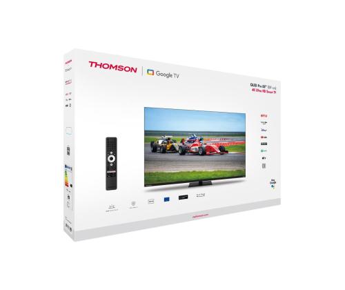 Televisio THOMSON 55" 4K/Smart QLED 3840x2160 Langaton LAN Bluetooth Google TV Musta 55QG7C14