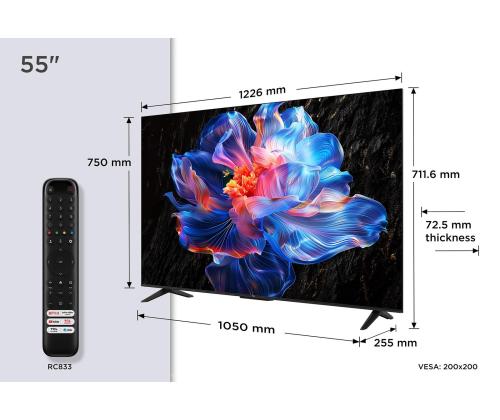 TV-sarja TCL 55 " 4K Ultra HD 3840 x 2160 pikseliä Flat 16:9 DLED 55V6C