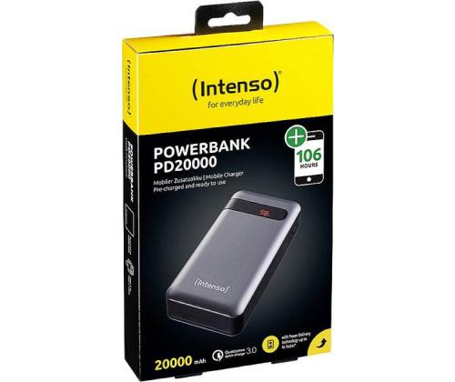 VIRTAPANKKI USB 20000MAH QC3.0/ANTHRACITE PD20000 INTENSO