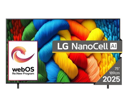 TV-sarja LG 75 " 4K Ultra HD 3840 x 2160 pikseliä Flat 16:9 LED 75NANO80A3B
