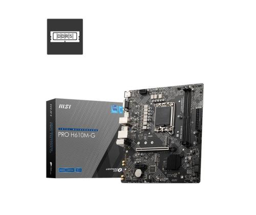 Emolevy MSI Intel H610 LGA 1700 micro ATX RAM DDR5-SDRAM 2xSlots 1xPCI Express x1 lähtö 1xPCI Express x1 lähtö 1xPCI Express x1 lähtö 1xPCI..